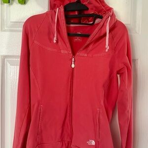 Vintage Women’s North Face Dark Coral Zip Hoodie Sz M